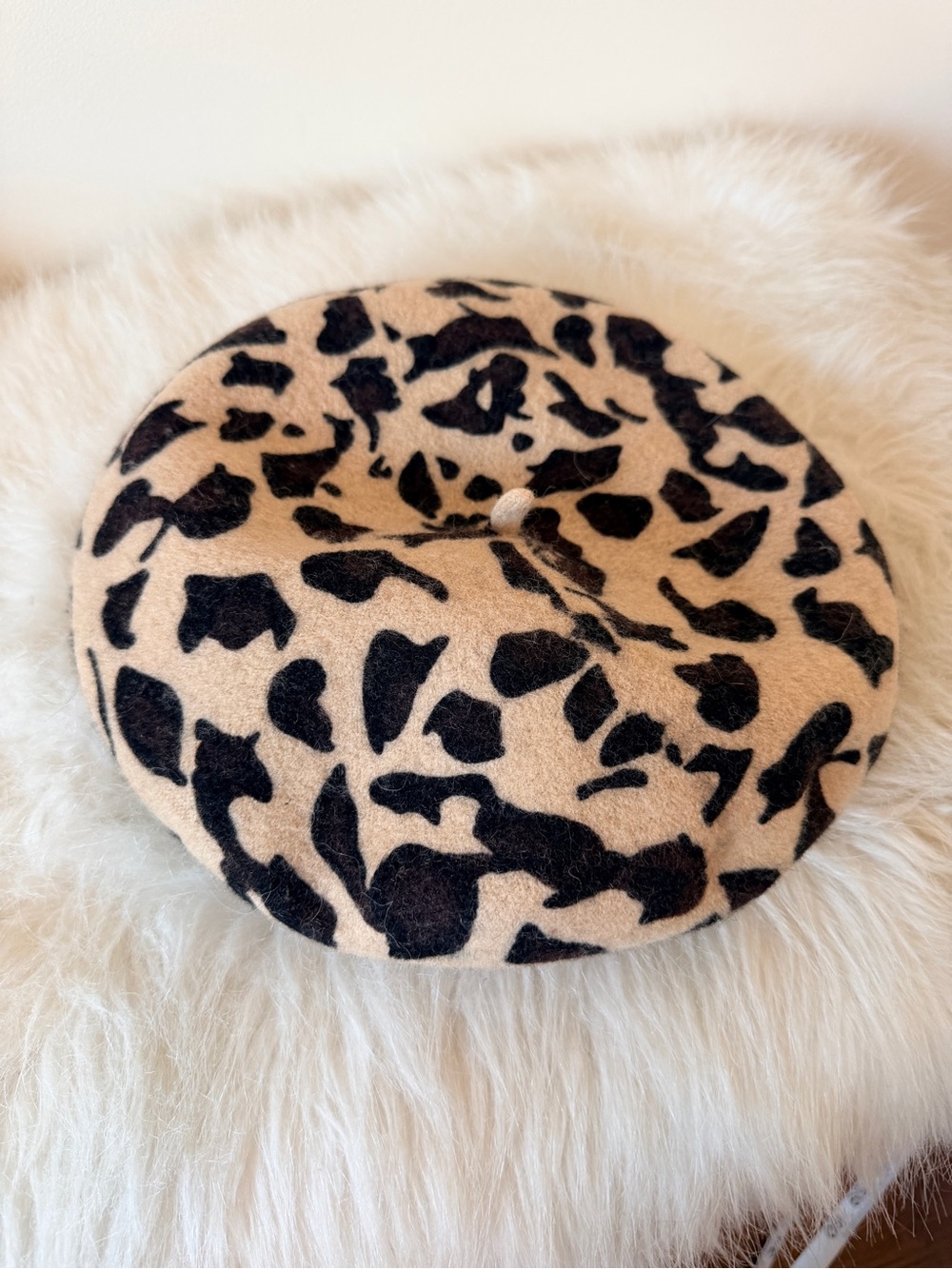 Brixton 100% Wool Cowprint Beret - M 7 1/4